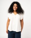 Tee-shirt à manches courtes à double col V femme grande taille